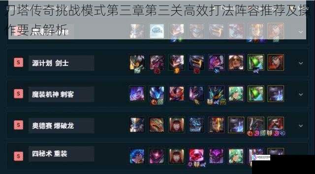 刀塔传奇挑战模式第三章第三关高效打法阵容推荐及操作要点解析