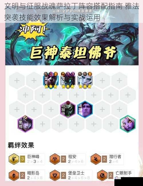 文明与征服战魂萨拉丁阵容搭配指南 雅法突袭技能效果解析与实战运用