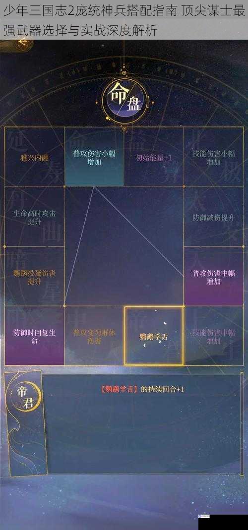 少年三国志2庞统神兵搭配指南 顶尖谋士最强武器选择与实战深度解析