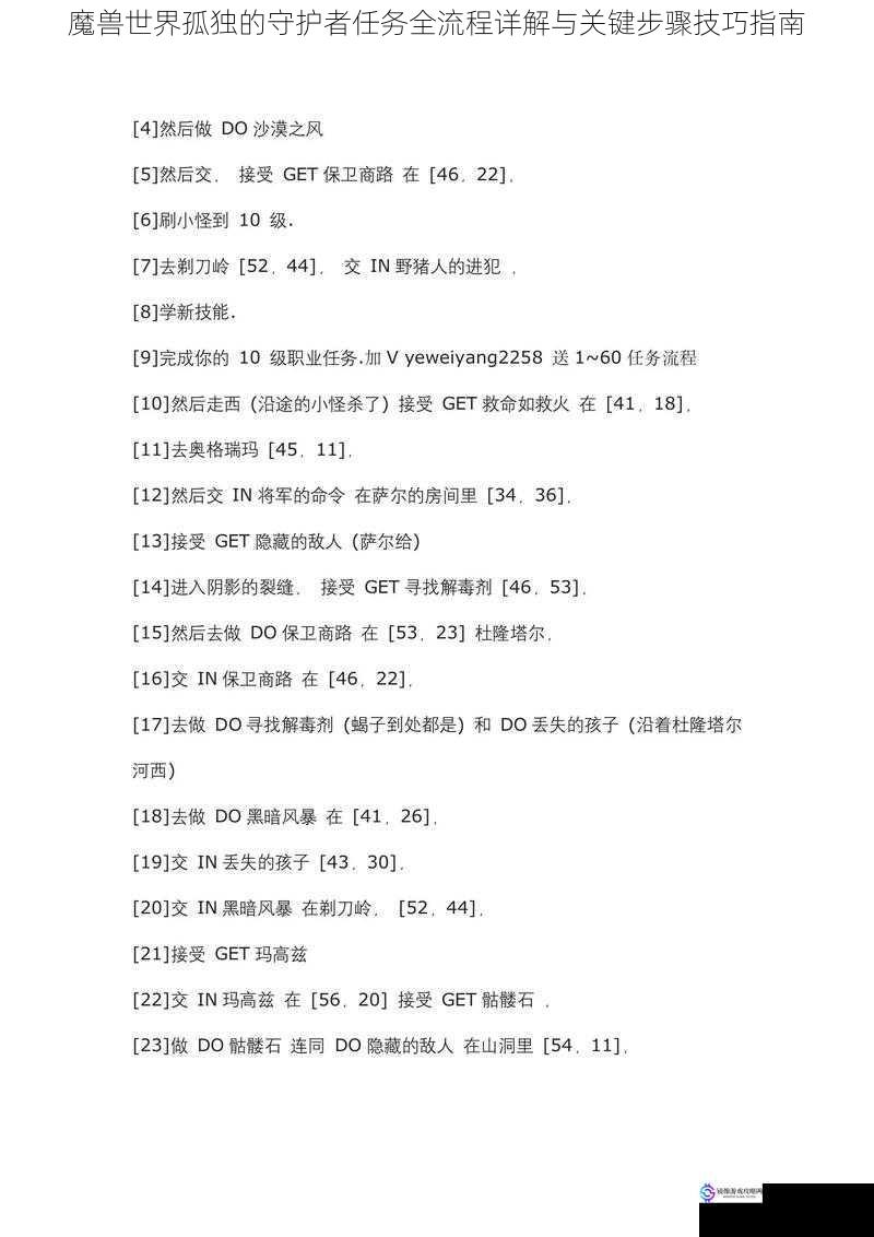 魔兽世界孤独的守护者任务全流程详解与关键步骤技巧指南