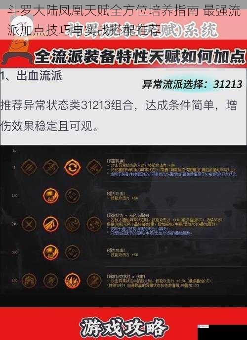 斗罗大陆凤凰天赋全方位培养指南 最强流派加点技巧与实战搭配推荐