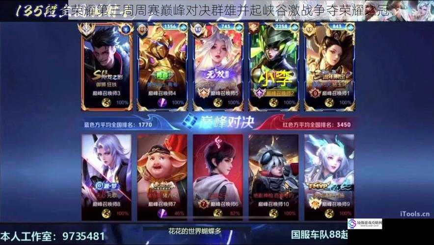王者荣耀第三周周赛巅峰对决群雄并起峡谷激战争夺荣耀之冠