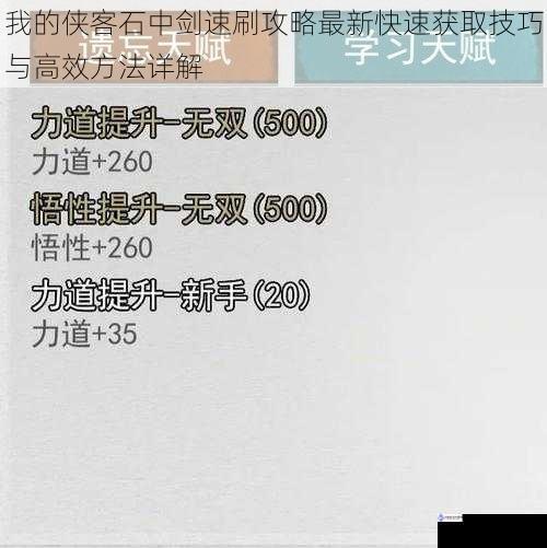 我的侠客石中剑速刷攻略最新快速获取技巧与高效方法详解