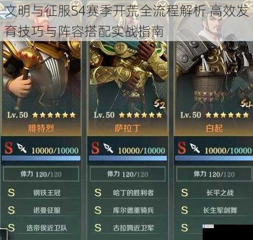 文明与征服S4赛季开荒全流程解析 高效发育技巧与阵容搭配实战指南