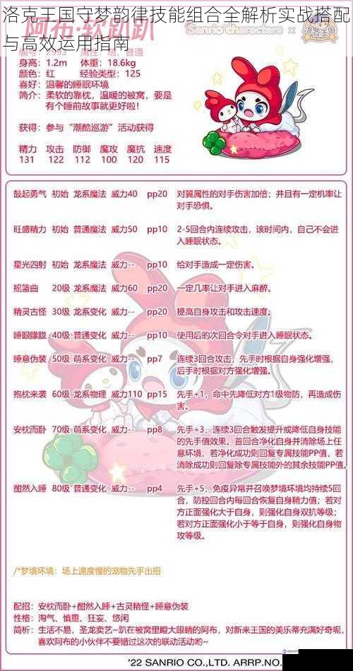 洛克王国守梦韵律技能组合全解析实战搭配与高效运用指南