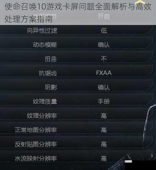 使命召唤10游戏卡屏问题全面解析与高效处理方案指南
